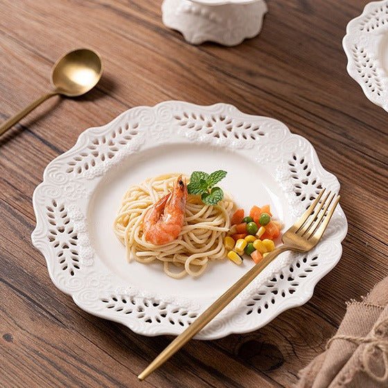 Lace Leaf Plate & Cake Stand Collection -Dinnerware- Delicors