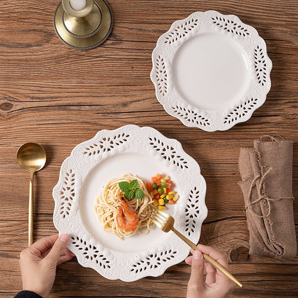 Lace Leaf Plate & Cake Stand Collection -Dinnerware- Delicors