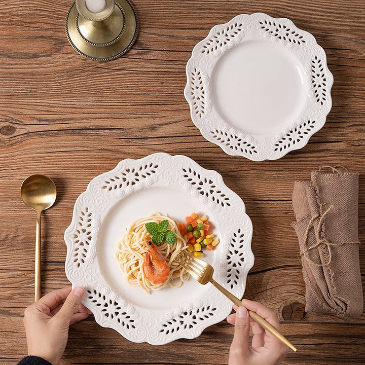 Lace Leaf Plate & Cake Stand Collection -Dinnerware- Delicors