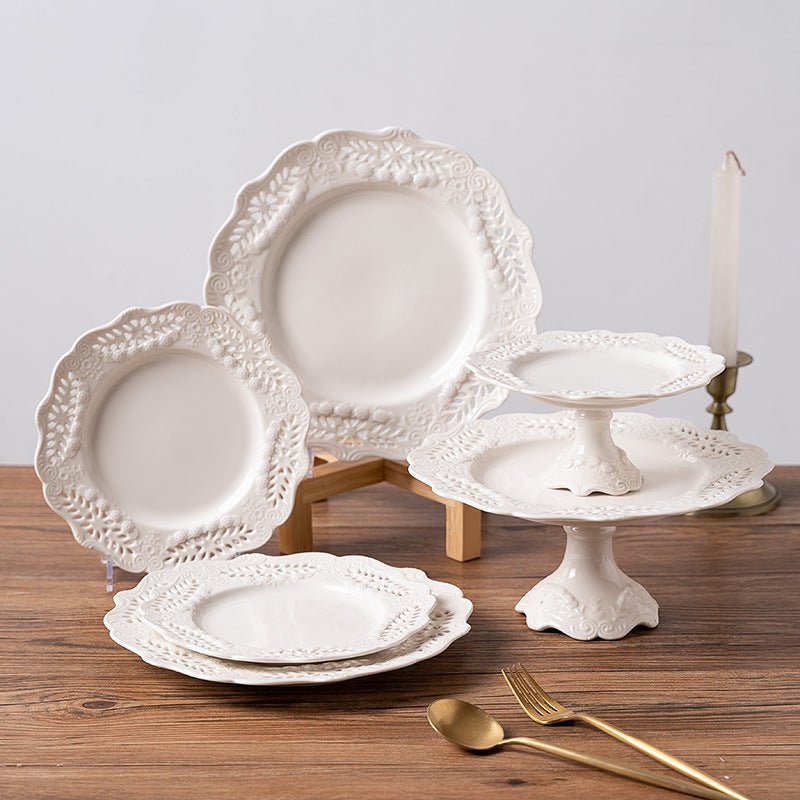 Lace Leaf Plate & Cake Stand Collection -Dinnerware- Delicors
