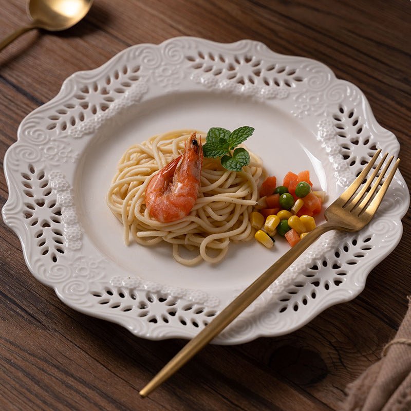 Lace Leaf Plate & Cake Stand Collection -Dinnerware- Delicors