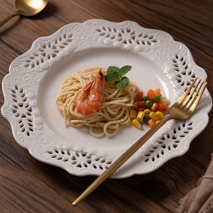 Lace Leaf Plate & Cake Stand Collection -Dinnerware- Delicors