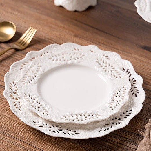 Lace Leaf Plate & Cake Stand Collection -Dinnerware- Delicors
