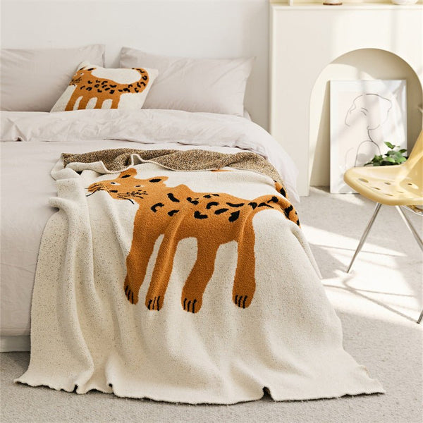 Leopard Blanket & Cushion Collection -Throw- Delicors