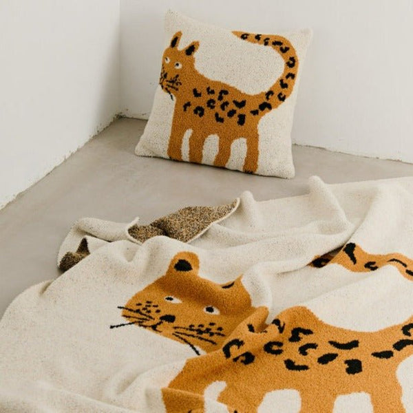 Leopard Blanket & Cushion Collection -Throw- Delicors