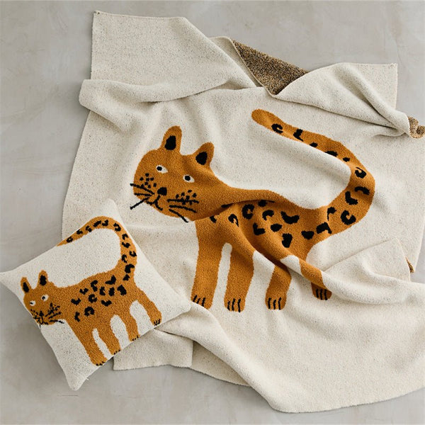 Leopard Blanket & Cushion Collection -Throw- Delicors