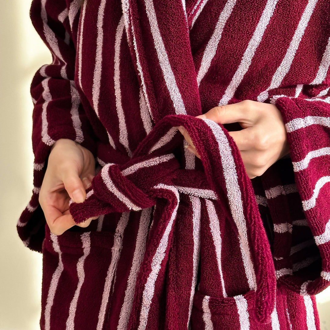 Lisbon Stripe Bathrobe Unisex Collection -- Delicors