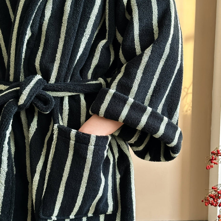 Lisbon Stripe Bathrobe Unisex Collection -- Delicors