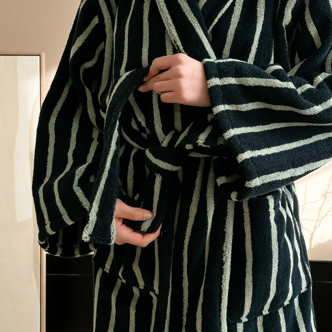 Lisbon Stripe Bathrobe Unisex Collection -- Delicors