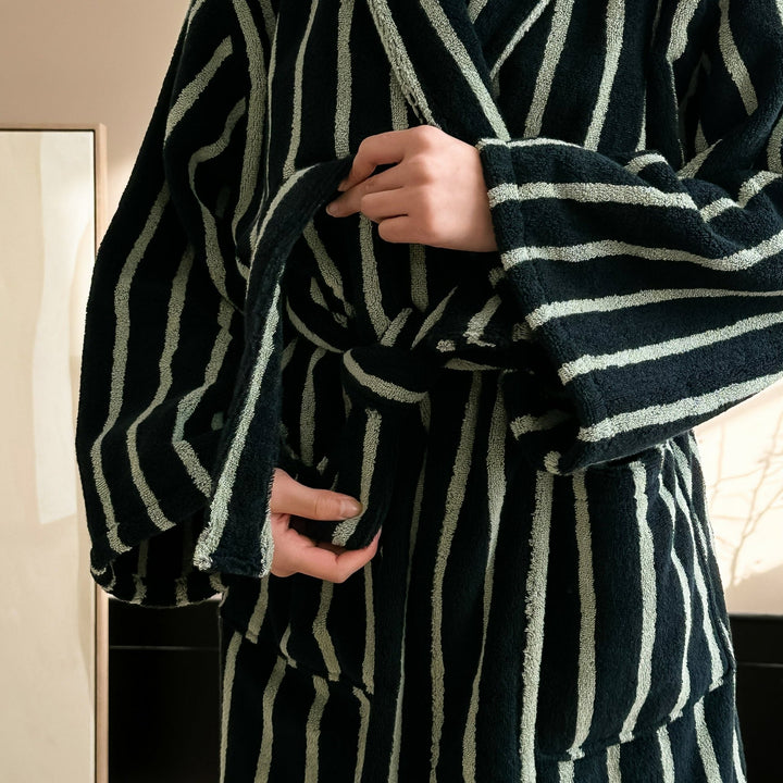 Lisbon Stripe Bathrobe Unisex Collection -- Delicors