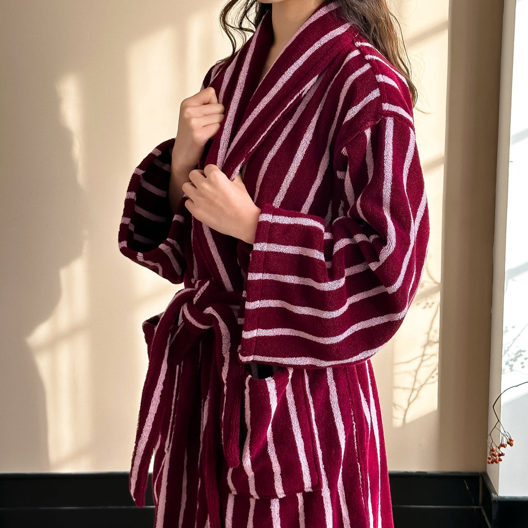 Lisbon Stripe Bathrobe Unisex Collection -- Delicors