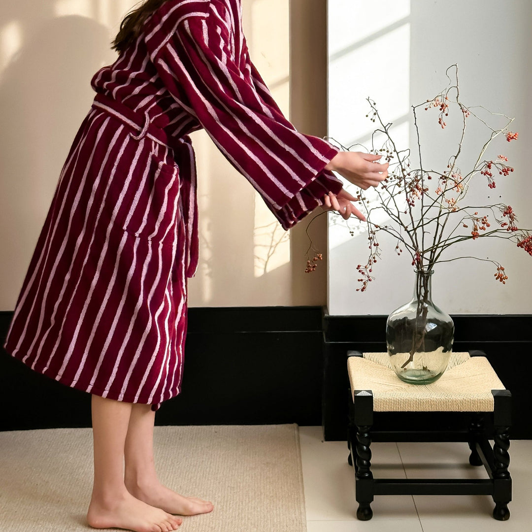 Lisbon Stripe Bathrobe Unisex Collection -- Delicors
