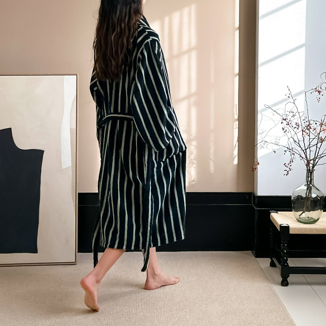 Lisbon Stripe Bathrobe Unisex Collection -- Delicors