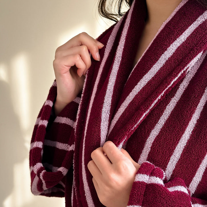 Lisbon Stripe Bathrobe Unisex Collection -- Delicors