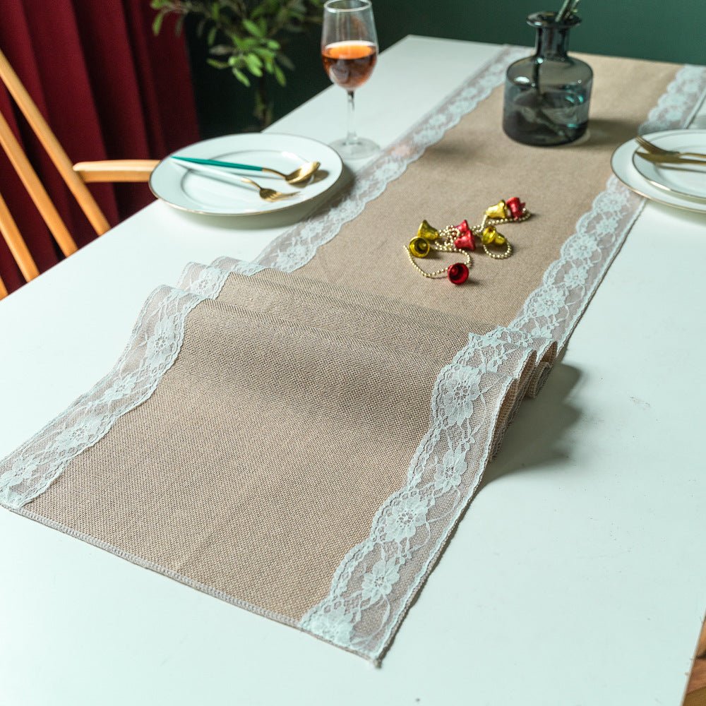 Lovers Linen Lace Table Runner -Table Runner- Delicors