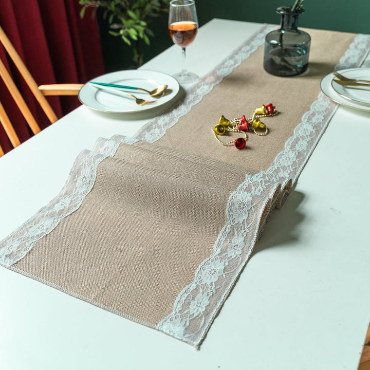 Lovers Linen Lace Table Runner -Table Runner- Delicors