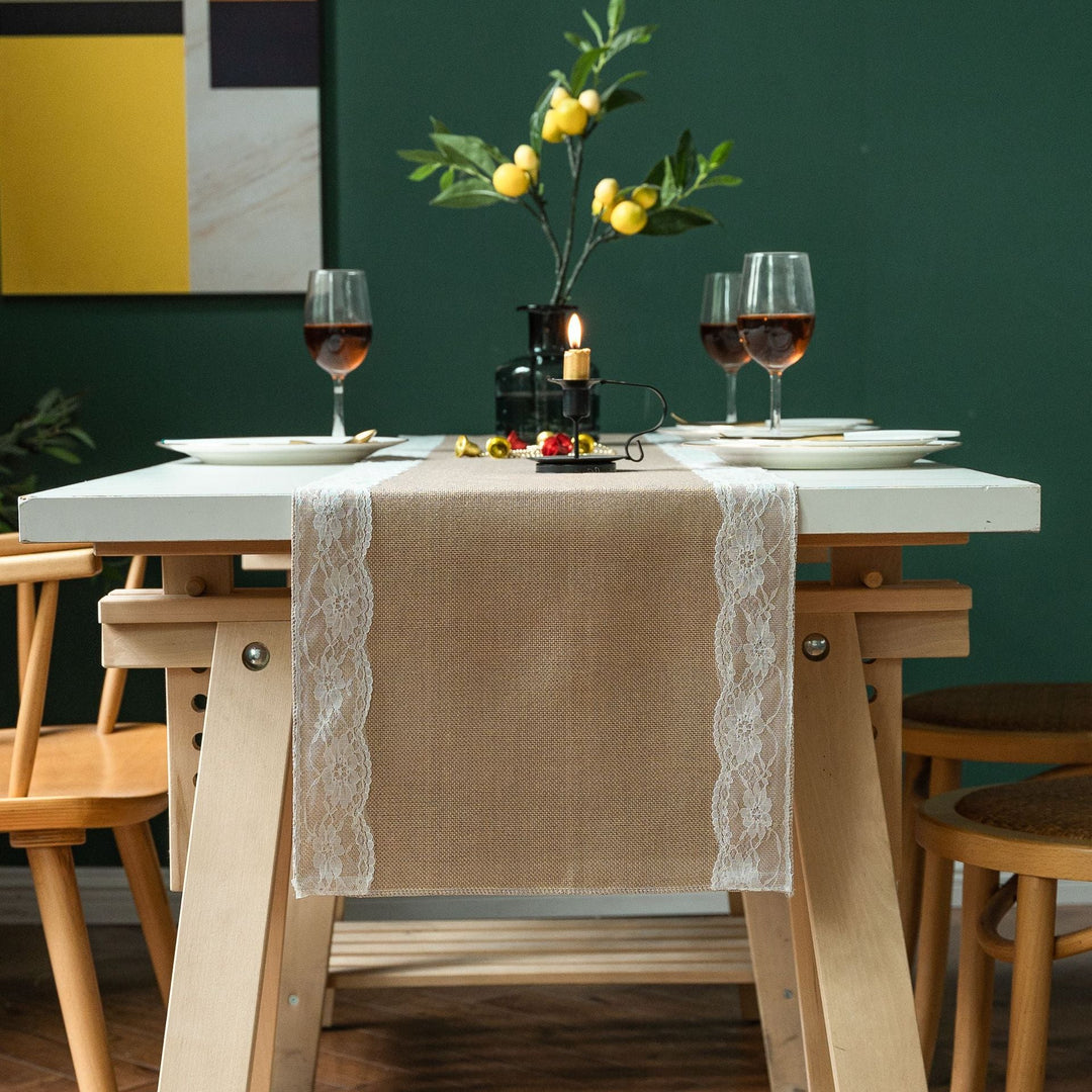 Lovers Linen Lace Table Runner -Table Runner- Delicors