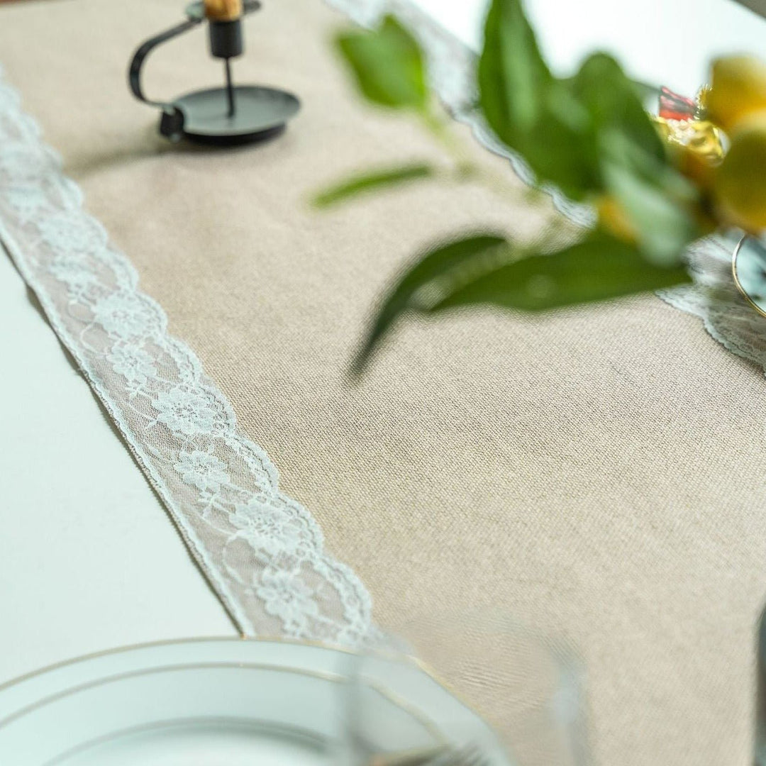 Lovers Linen Lace Table Runner -Table Runner- Delicors