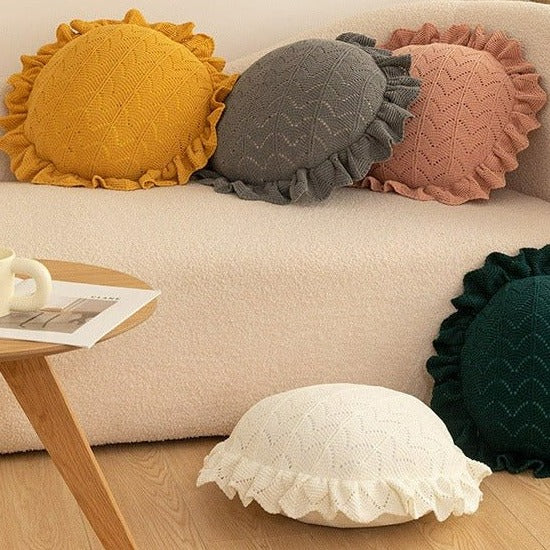 Loving is Easy Round Frill Cushion -Cushion- Delicors