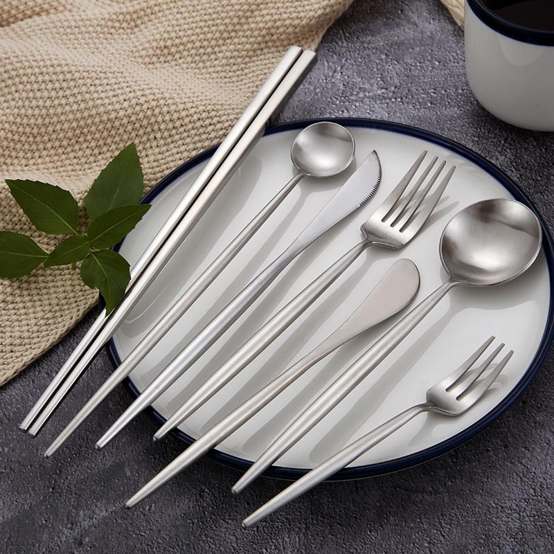 Matt Minimalist Stainless Steel Cutlery Set -Cutlery- Delicors