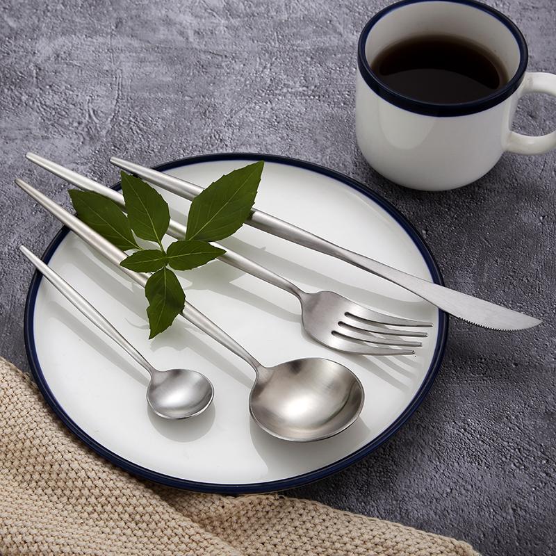 Matt Minimalist Stainless Steel Cutlery Set -Cutlery- Delicors