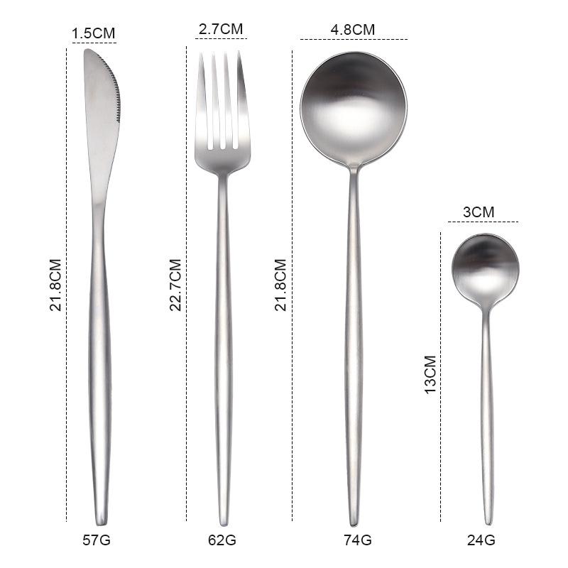 Matt Minimalist Stainless Steel Cutlery Set -Cutlery- Delicors