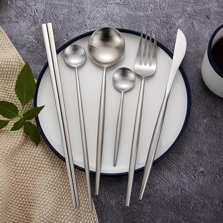 Matt Minimalist Stainless Steel Cutlery Set -Cutlery- Delicors