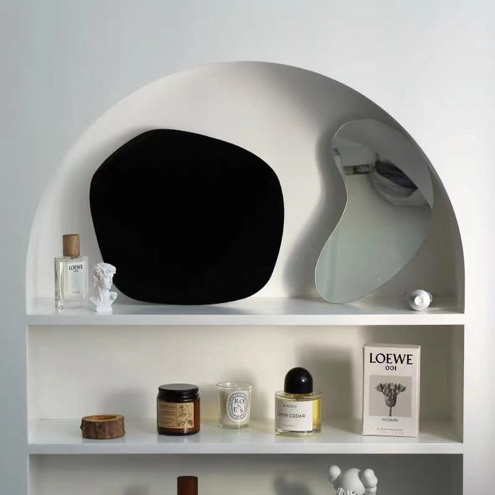 Minimalist Irregular Mirror Elevated Acrylic Tray Collection -- Delicors
