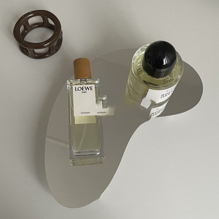 Minimalist Irregular Mirror Elevated Acrylic Tray Collection -- Delicors