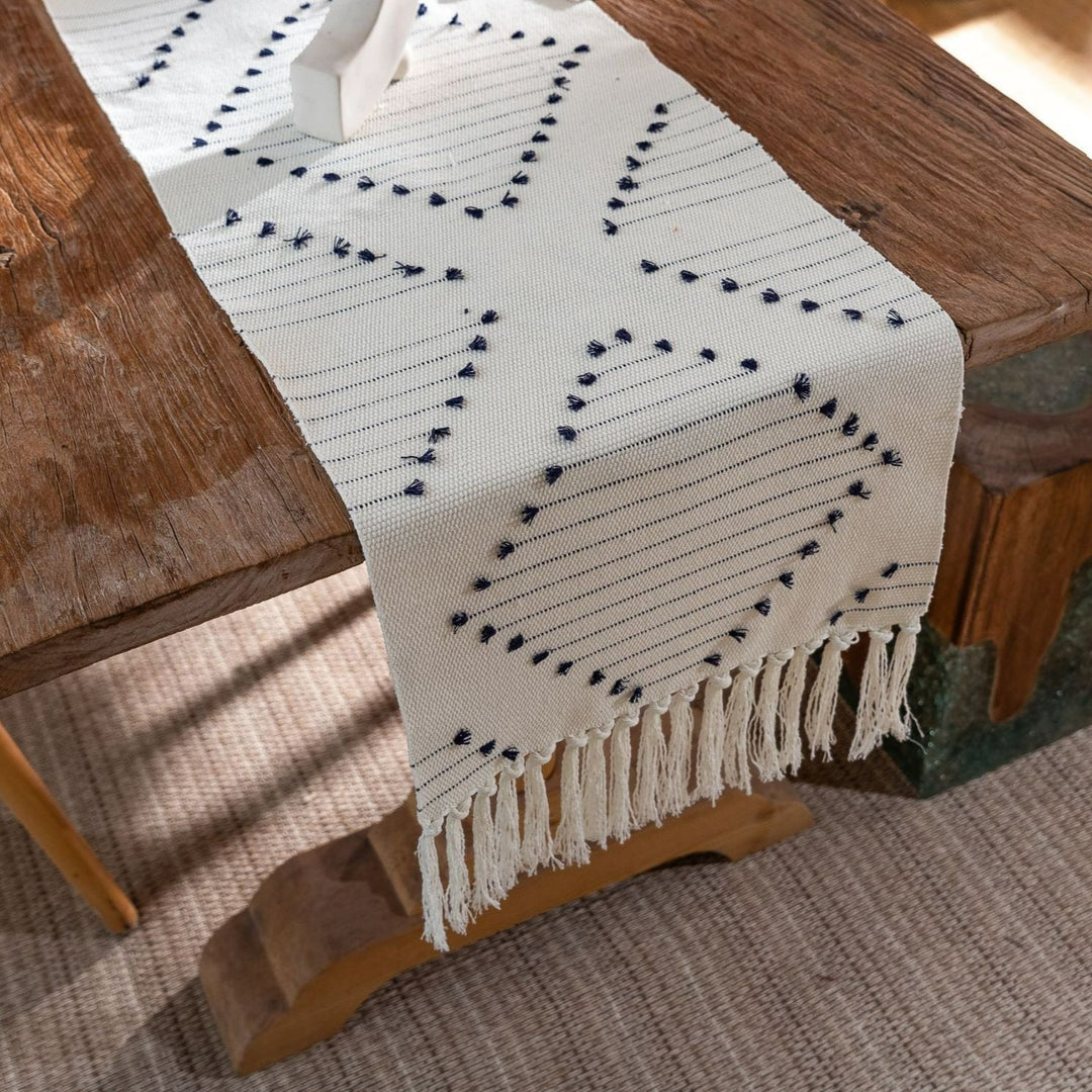 Moroccan Tassel Table Runner Collection -- Delicors
