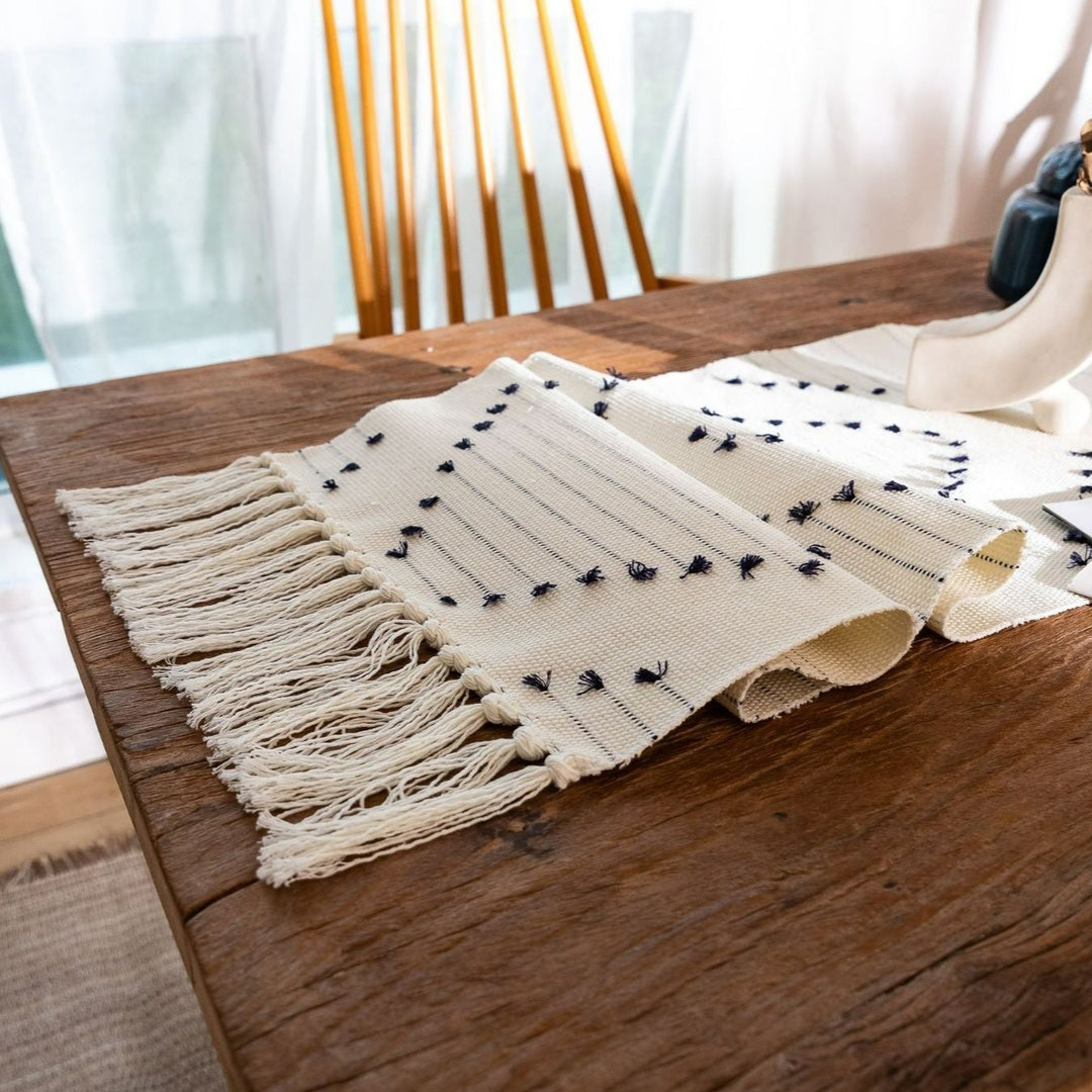 Moroccan Tassel Table Runner Collection -- Delicors