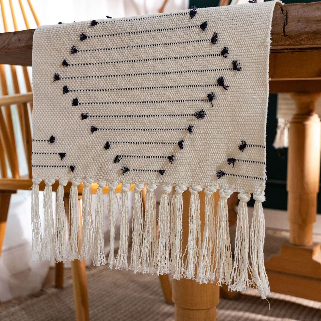 Moroccan Tassel Table Runner Collection -- Delicors