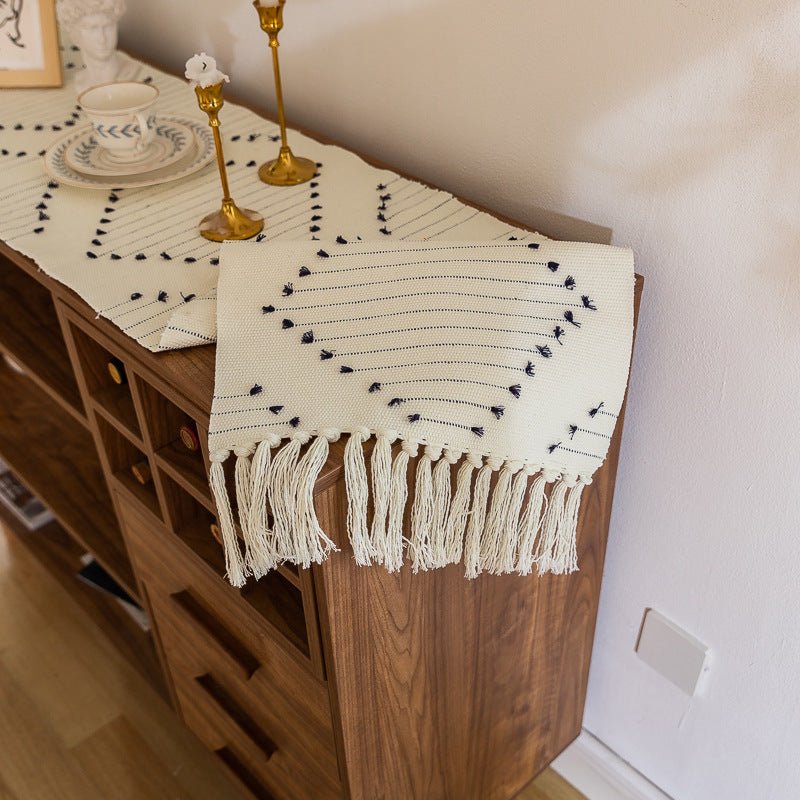 Moroccan Tassel Table Runner Collection -- Delicors