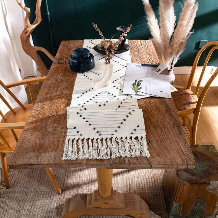 Moroccan Tassel Table Runner Collection -- Delicors