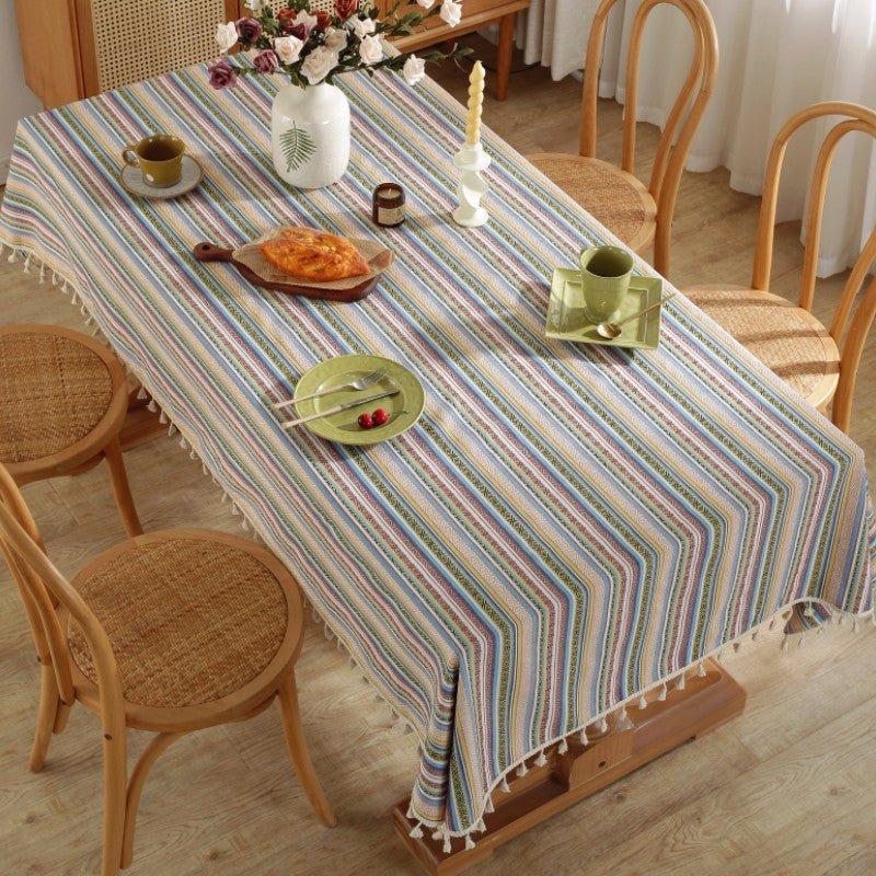 Nautical Stripe Tablecloth -Table Cloth- Delicors