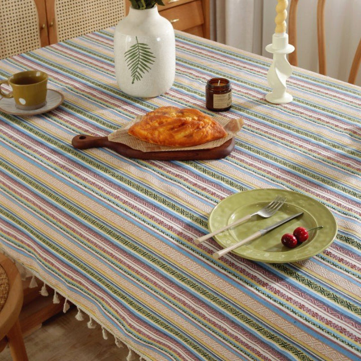 Nautical Stripe Tablecloth -Table Cloth- Delicors