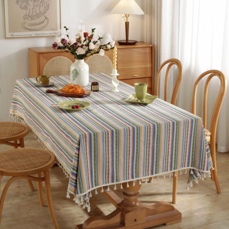Nautical Stripe Tablecloth -Table Cloth- Delicors