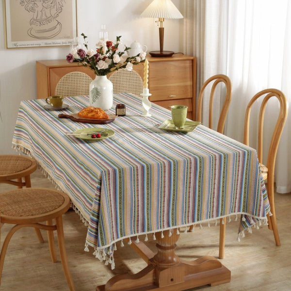 Nautical Stripe Tablecloth -Table Cloth- Delicors