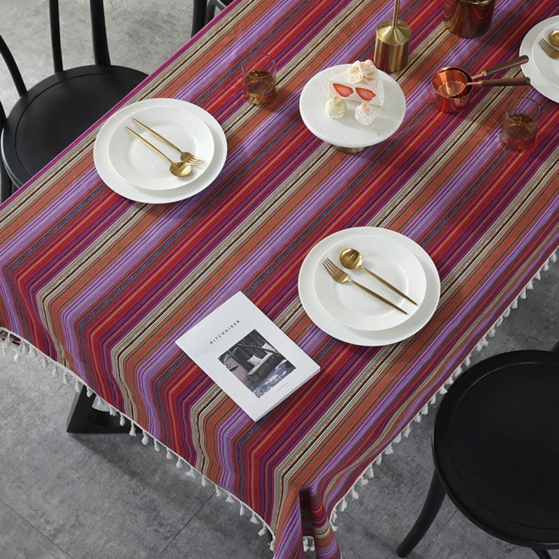 Nautical Stripe Tablecloth -Table Cloth- Delicors