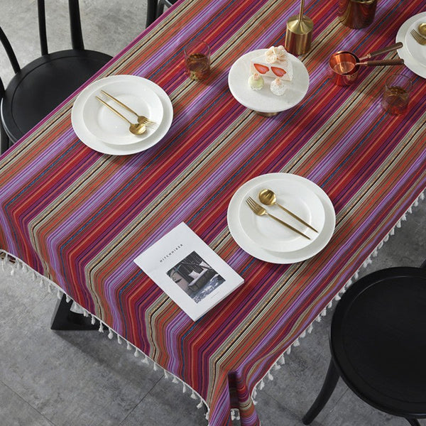 Nautical Stripe Tablecloth -Table Cloth- Delicors
