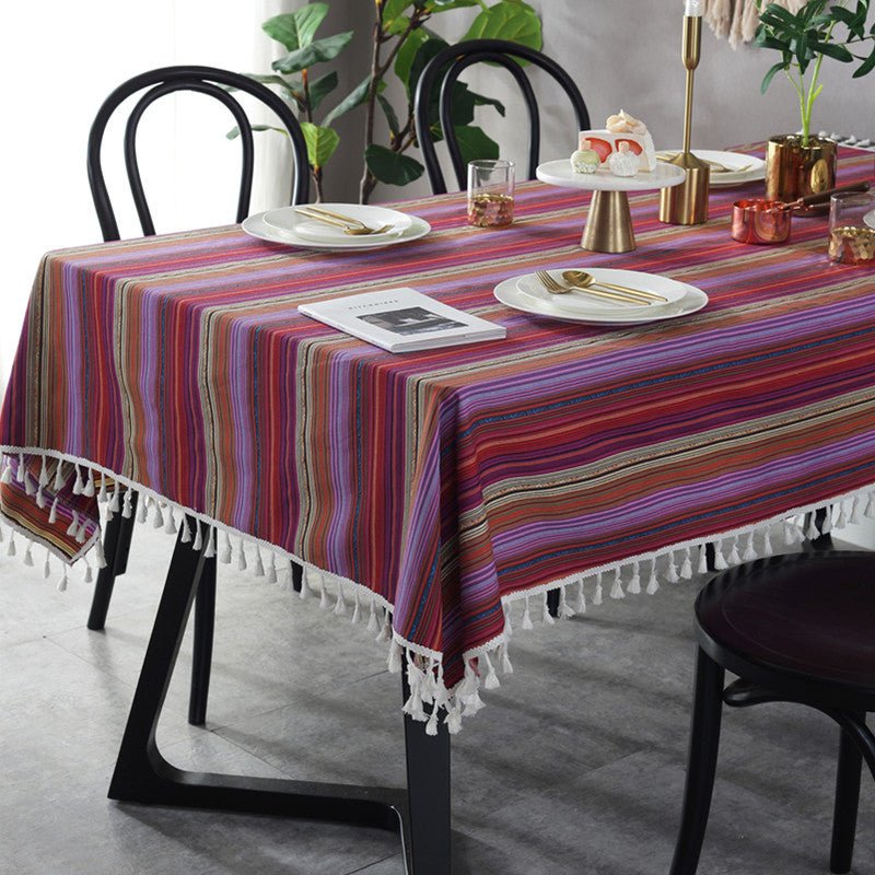 Nautical Stripe Tablecloth -Table Cloth- Delicors