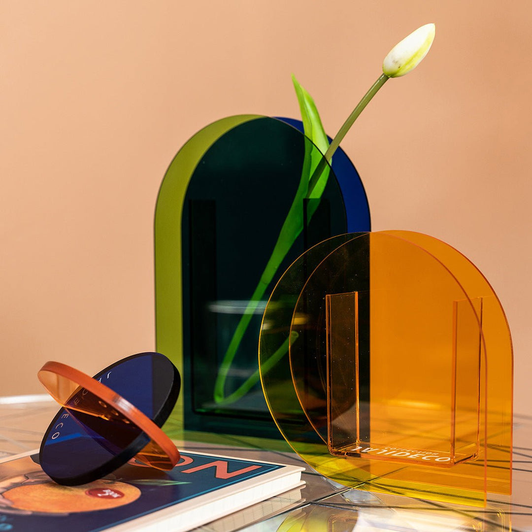 Orange Sunset Acrylic Vase Collection -Vase- Delicors