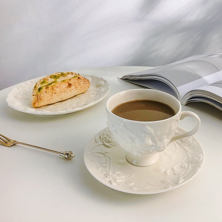 Ornate Rose Teacup -Dinnerware- Delicors