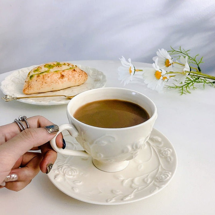 Ornate Rose Teacup -Dinnerware- Delicors