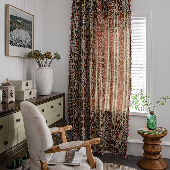 Panzance Geometric Curtain -Curtain- Delicors