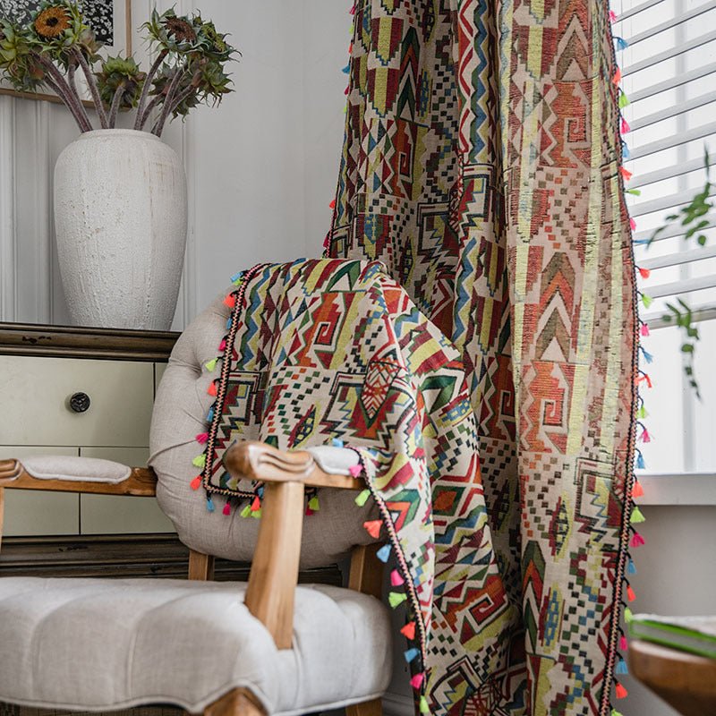 Panzance Geometric Curtain -Curtain- Delicors