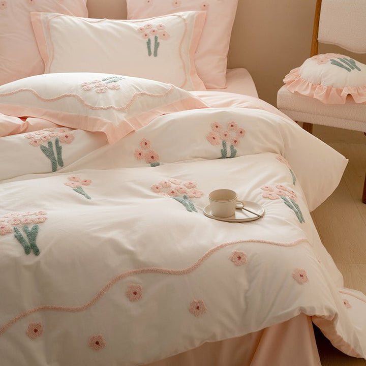 Pink Flower Petal Bedding Set -Bedding- Delicors