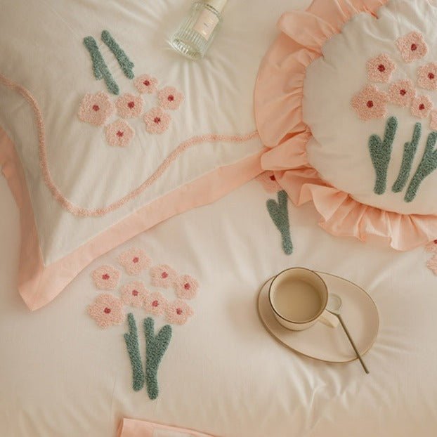 Pink Flower Petal Bedding Set -Bedding- Delicors