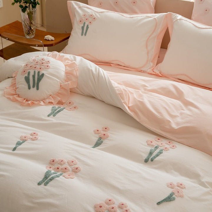 Pink Flower Petal Bedding Set -Bedding- Delicors