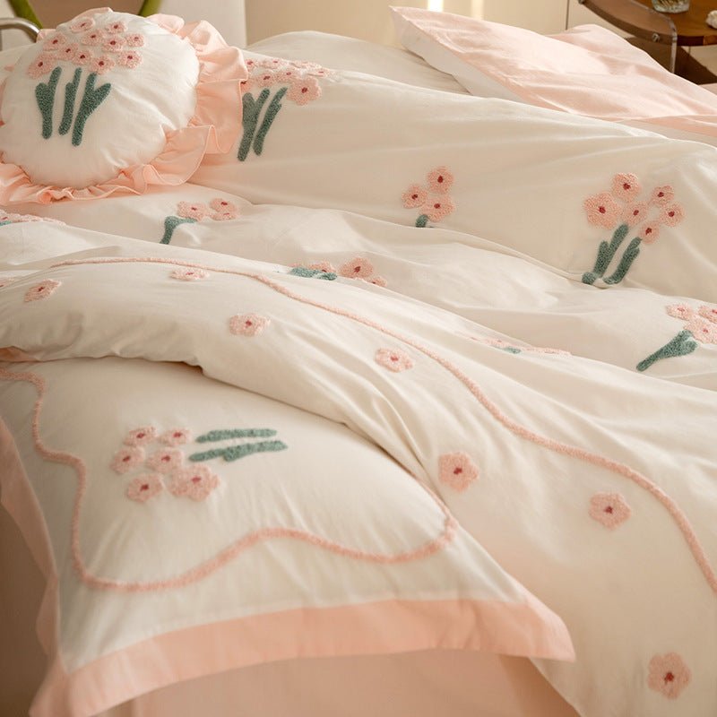 Pink Flower Petal Bedding Set -Bedding- Delicors